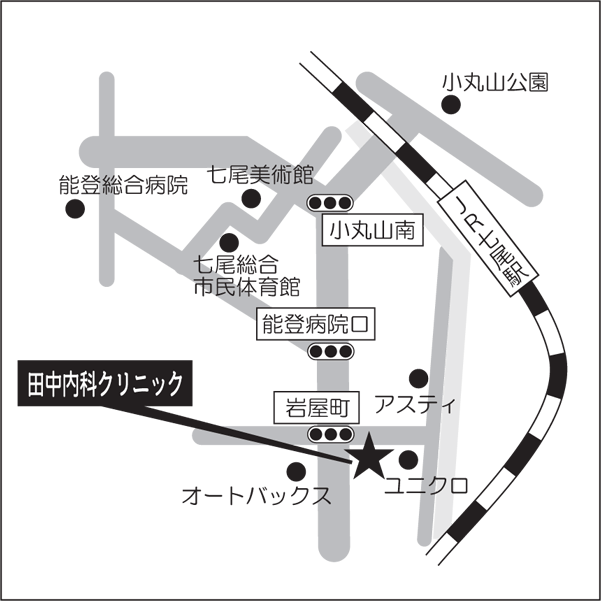 地図｜田中内科クリニック（石川県七尾市藤橋町戌｜七尾駅)内科・消化器内科・胃腸内科